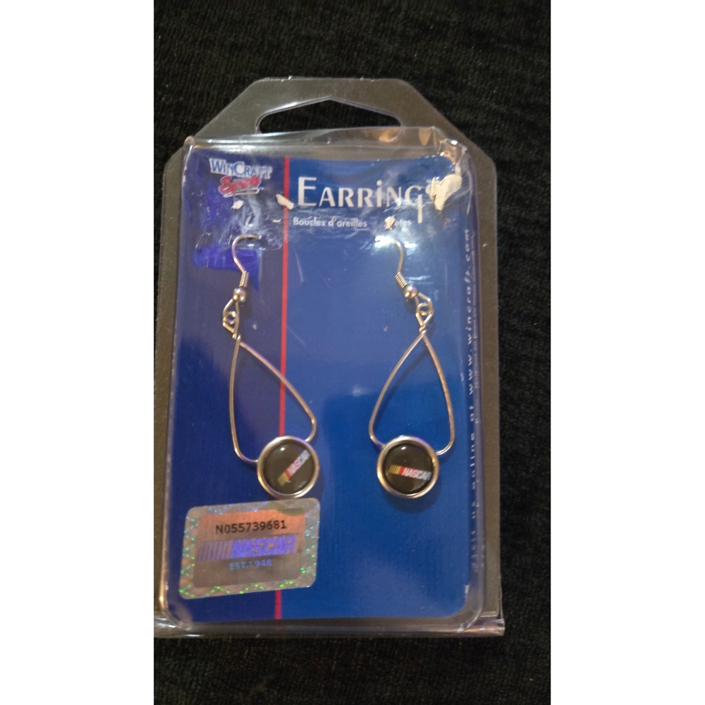 WinCraft Sports NASCAR French Loop‎ Earrings Silver Tone Racing Fan Jewelry NEW